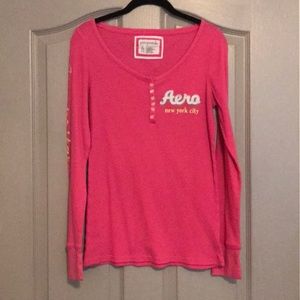 Women’s Aeropostale long sleeve pink v neck shirt